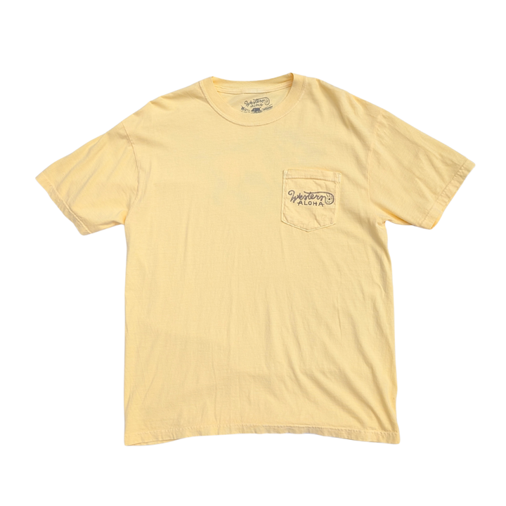 Double Lei Boar Pocket Tee - Yellow