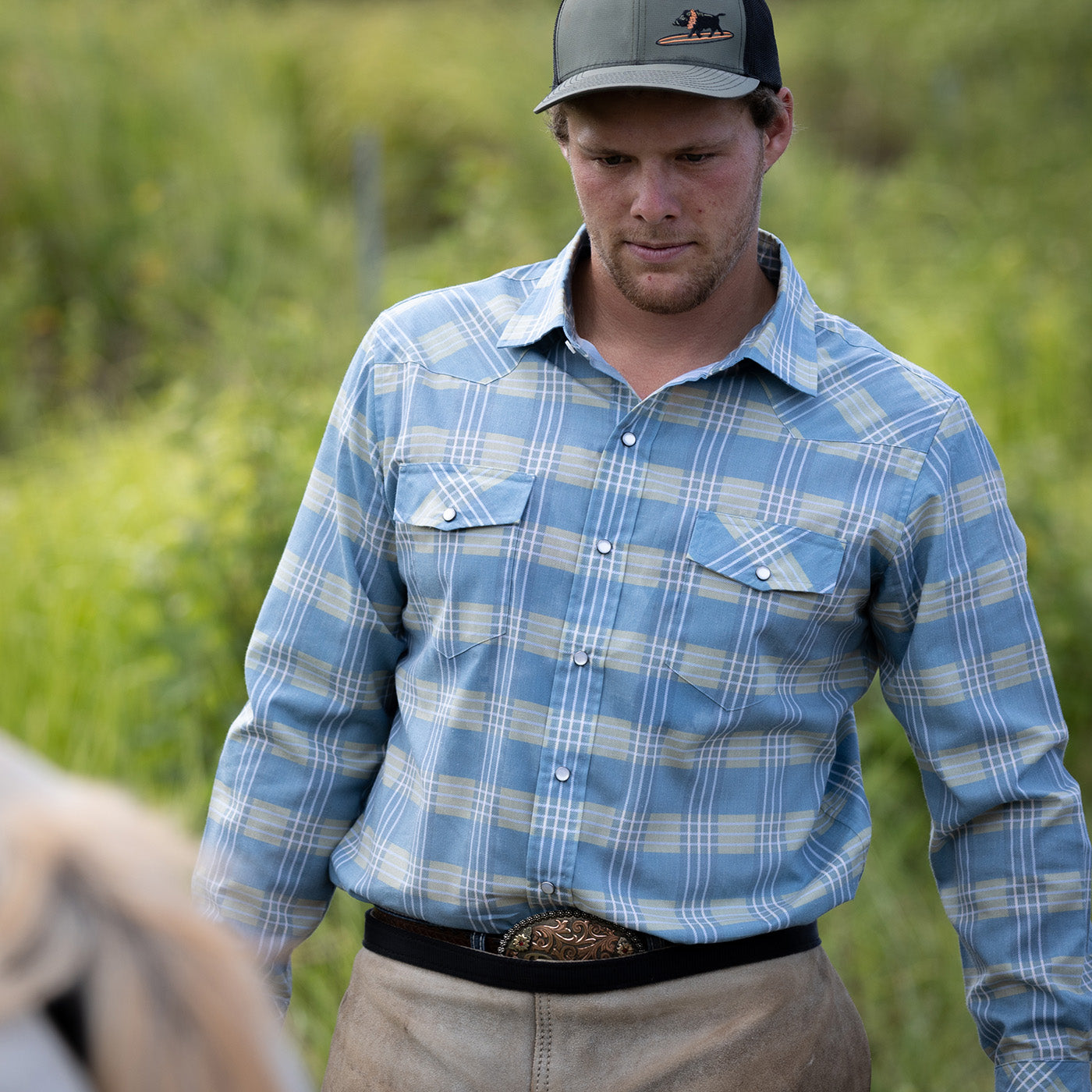 Men's Long Sleeve Palaka Nui Lagoon Blue
