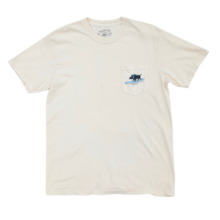 Surfing Boar Pocket Tee - Cream