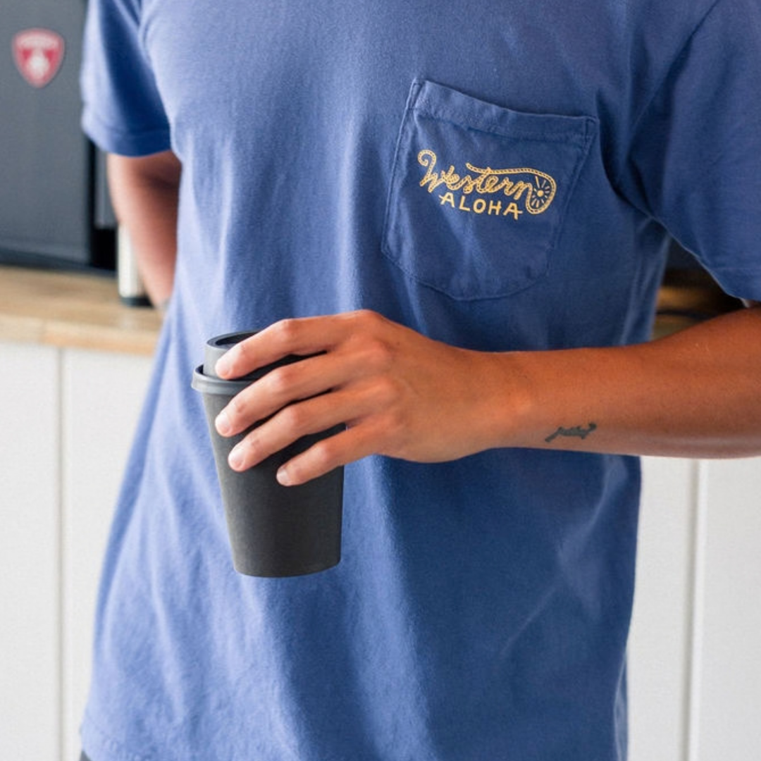 Double Lei Boar Pocket Tee - Blue
