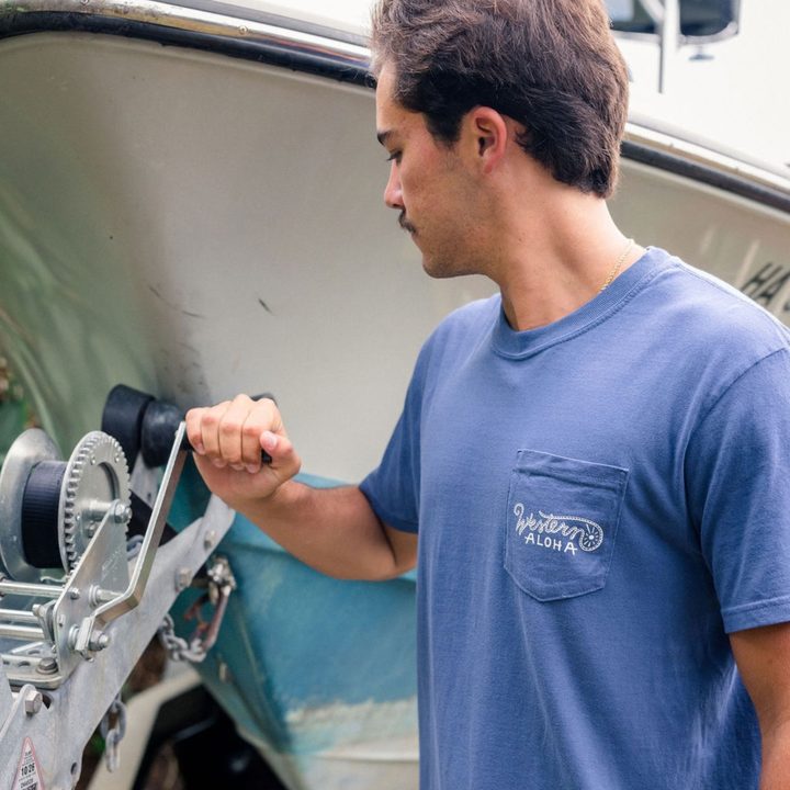 Cattle Ship Pocket Tee - Blue