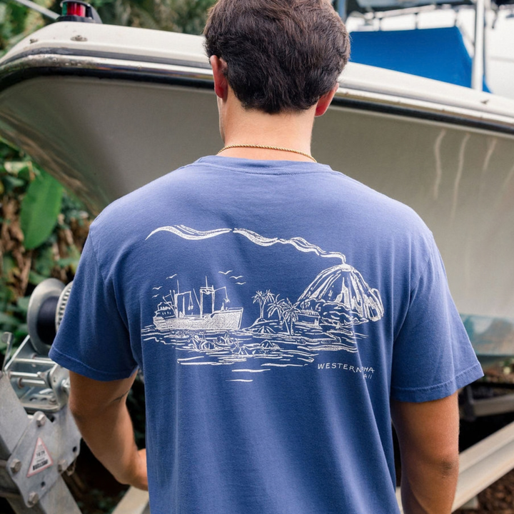 Cattle Ship Pocket Tee - Blue