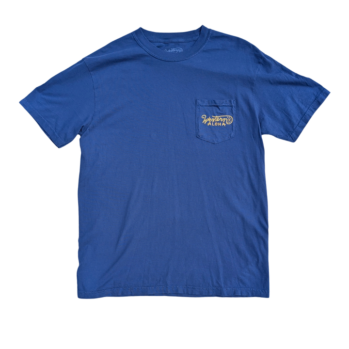 Double Lei Boar Pocket Tee - Blue