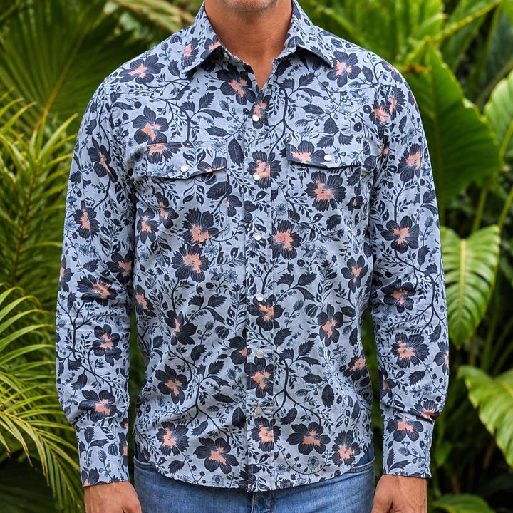 Folk Hibiscus Blue