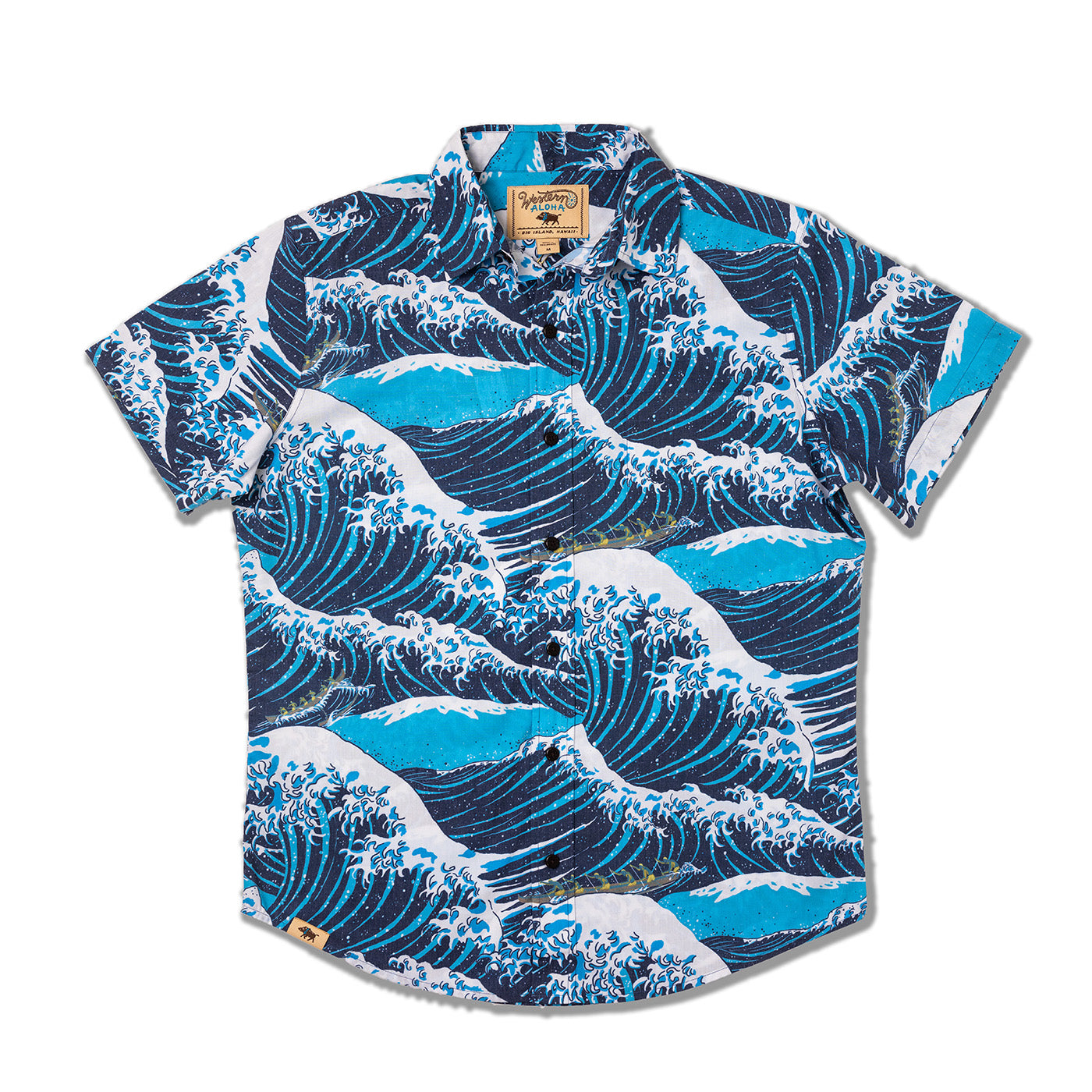 Blue Watercolor Pug Aloha Shirt in Recycled Polyester – Pug Life