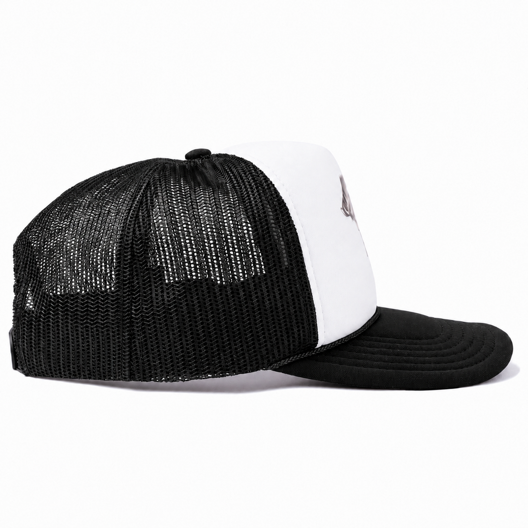 Double Lei Boar Trucker Hat Black