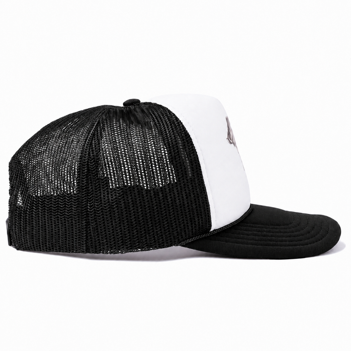 Double Lei Boar Trucker Hat Black