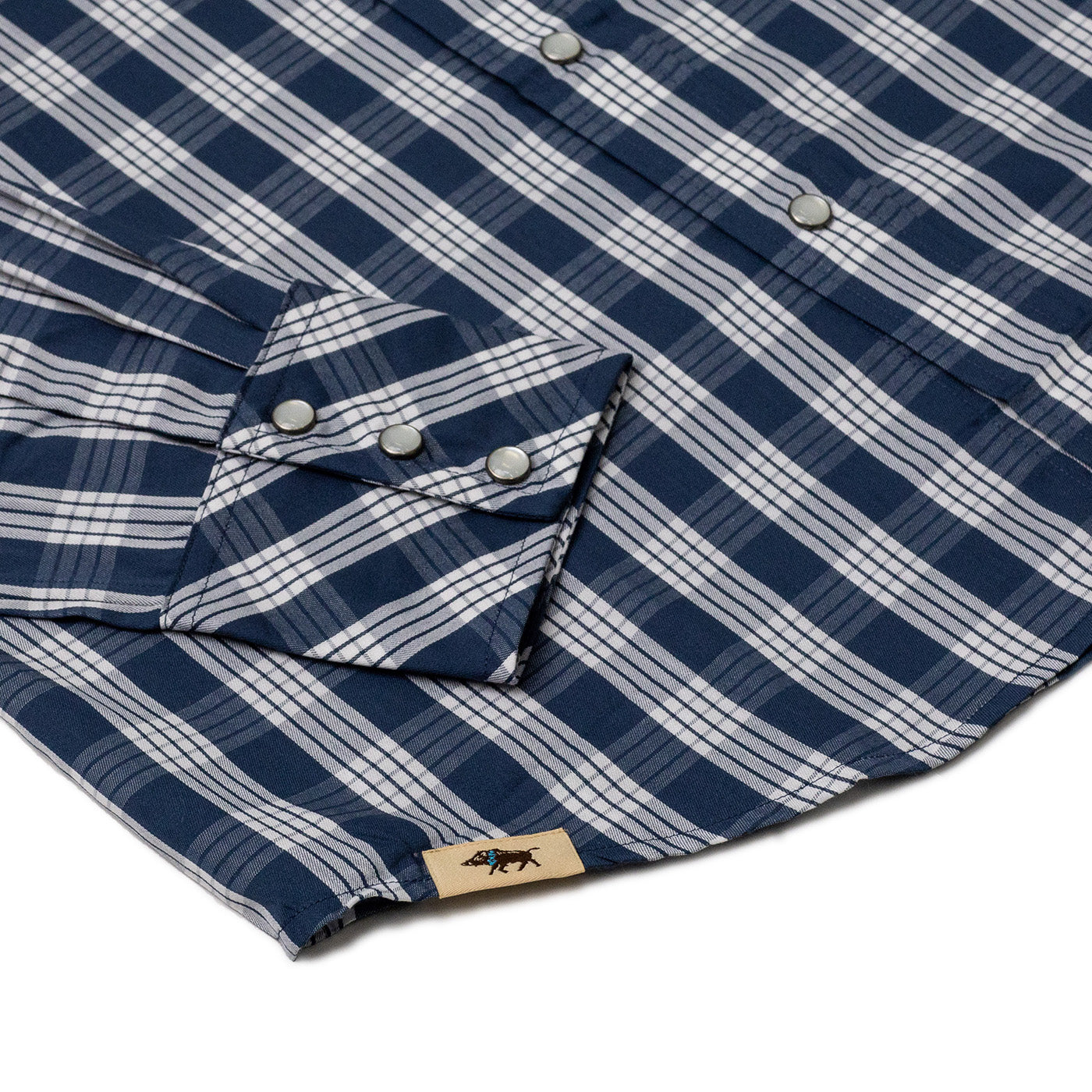 Navy Palaka Western Pearl Snap Shirt – Western Aloha
