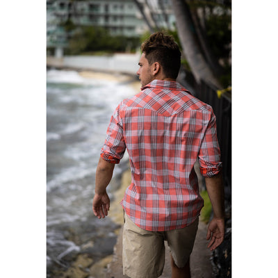 Palaka Nui Long Sleeve Red / Lava Rock Men's Shirt