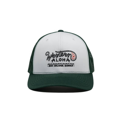 Embroidered Sunrise Snapback Hat - Green / White