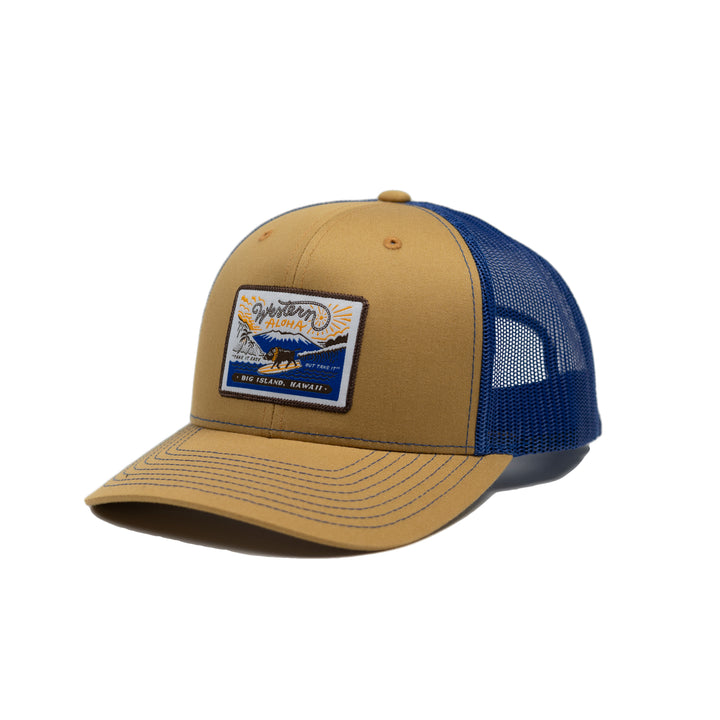 Take It Easy Snapback Hat - Blue / Caramel