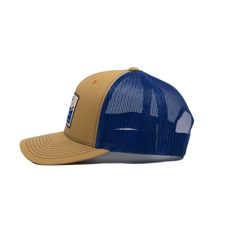 Take It Easy Snapback Hat - Blue / Caramel