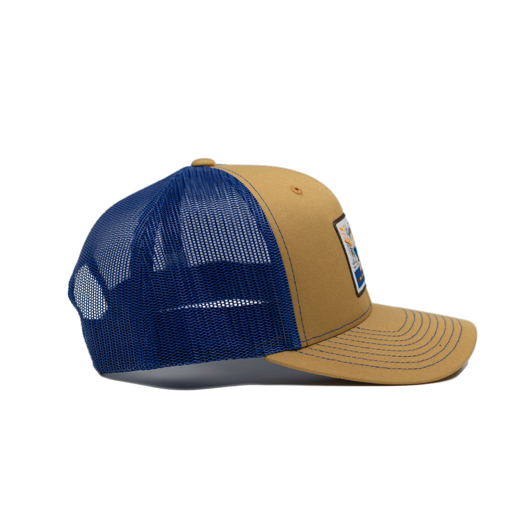 Take It Easy Snapback Hat - Blue / Caramel