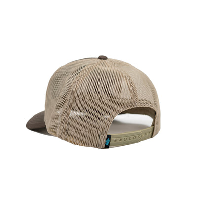 Surfing Boar Patch Snapback Hat - Brown / Khaki / Red