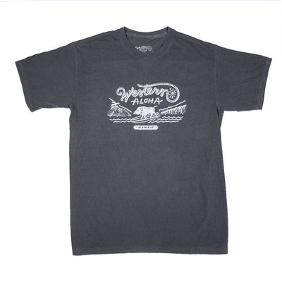Men's Western Aloha Logo Blue Tee Shirt