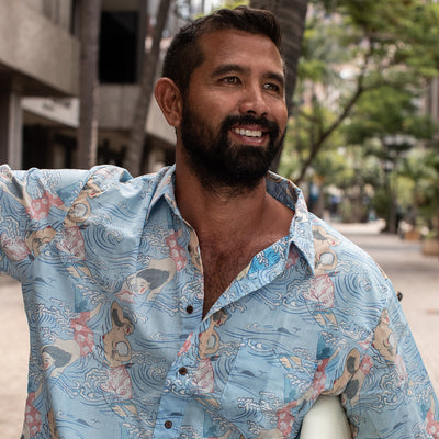Guardian Of The Sea By Mayumi Oda Short Sleeve Men's Aloha Shirt