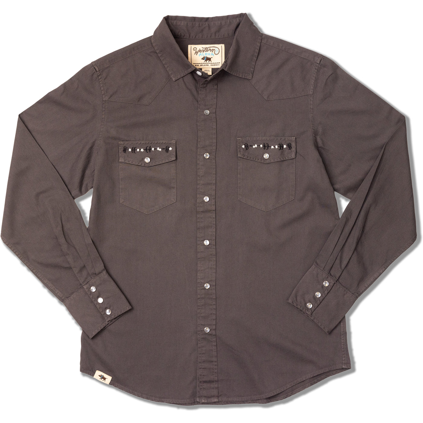 Garment Dyed Embroidered Pocket (KOA) Long Sleeve Western Shirt