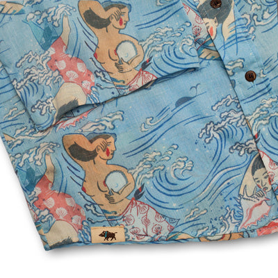 Guardian Of The Sea By Mayumi Oda Short Sleeve Men's Aloha Shirt