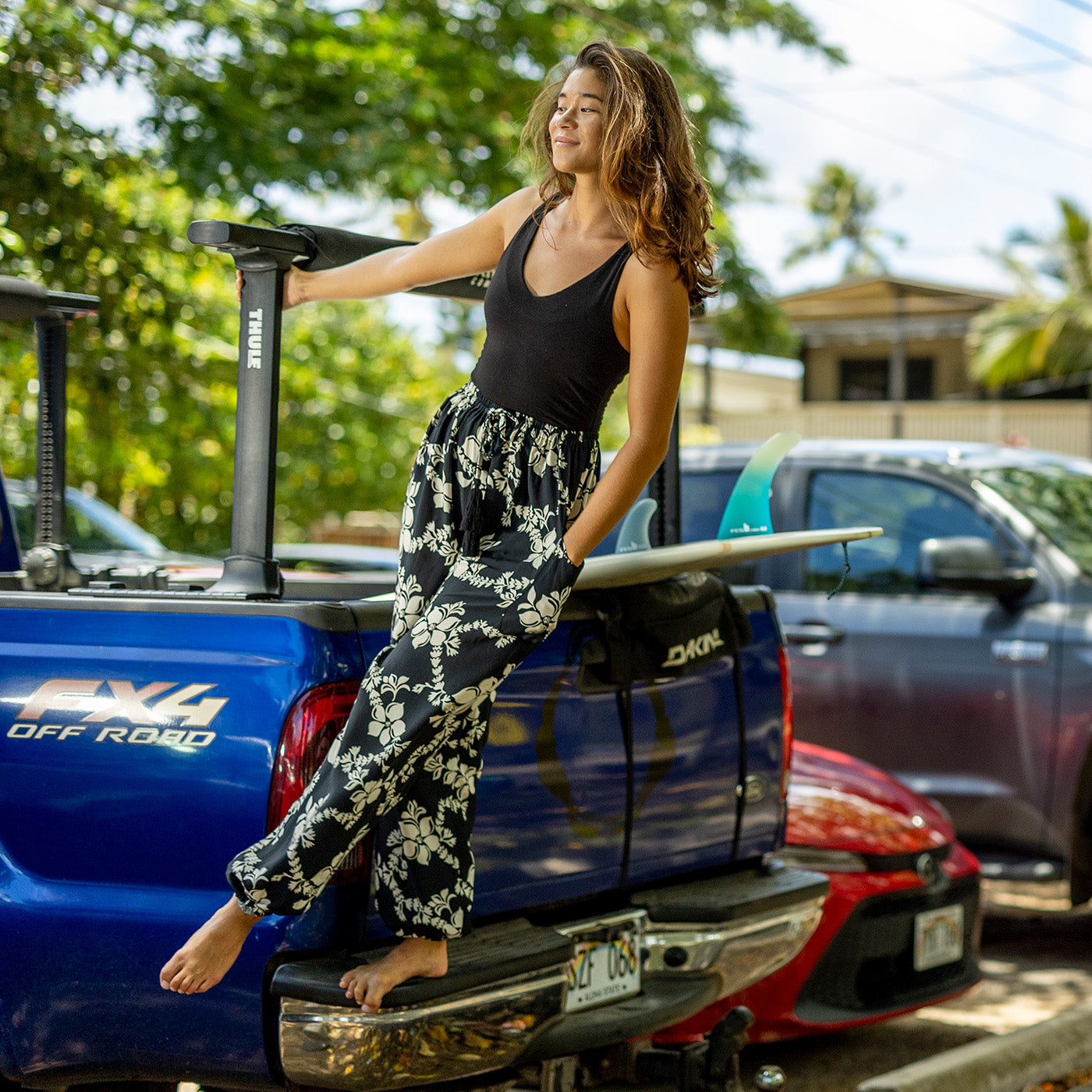 Women's Beach Pant - Makawao Pareu Black