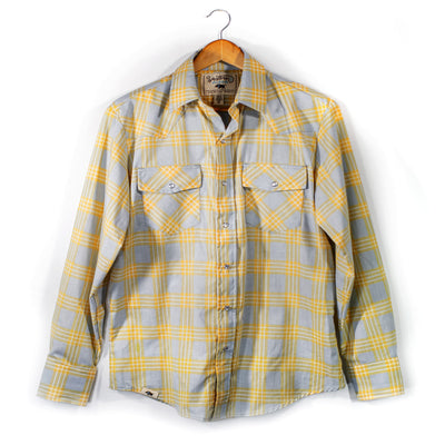 Men's Long Sleeve Gray/Yellow Palaka Nui Shirt