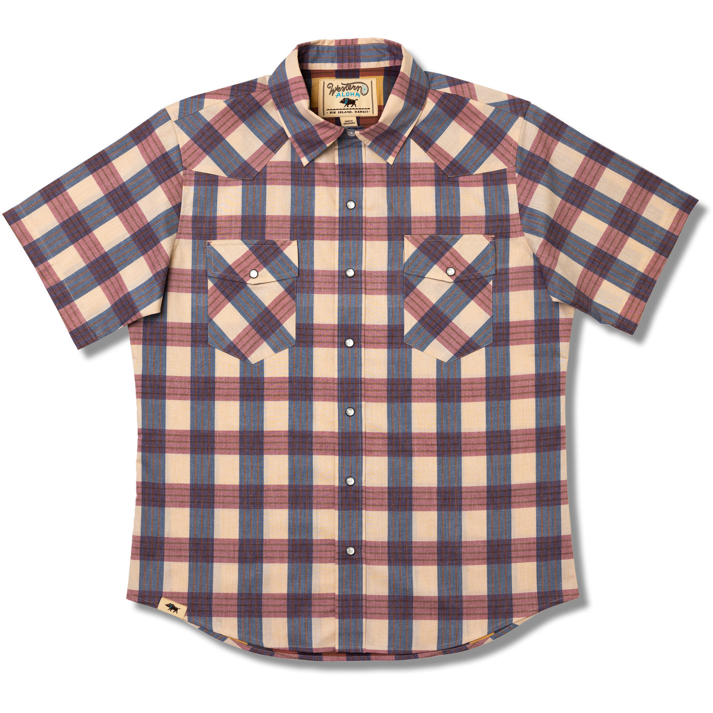 Palaka Nui Short Sleeve Sand / Navy / Lava Red Men's Shirt