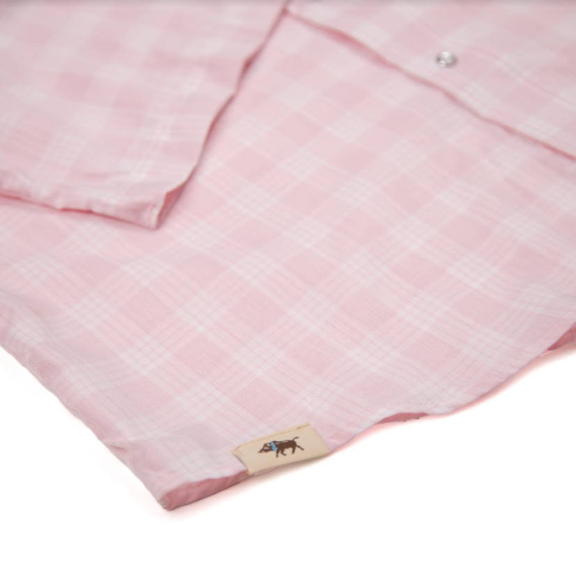 Men's Short Sleeve Pink Palaka Shirt