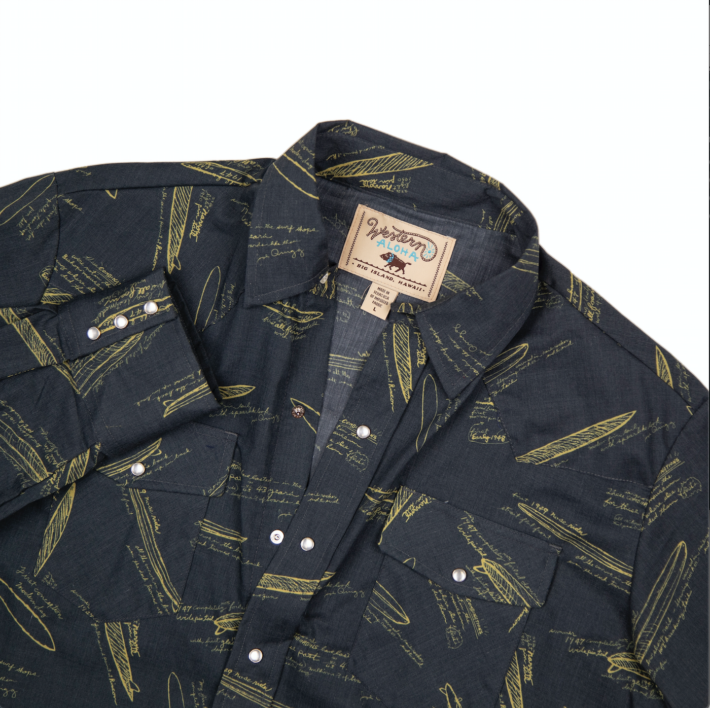 Template Men's Long Sleeve Aloha Shirt - Navy Color