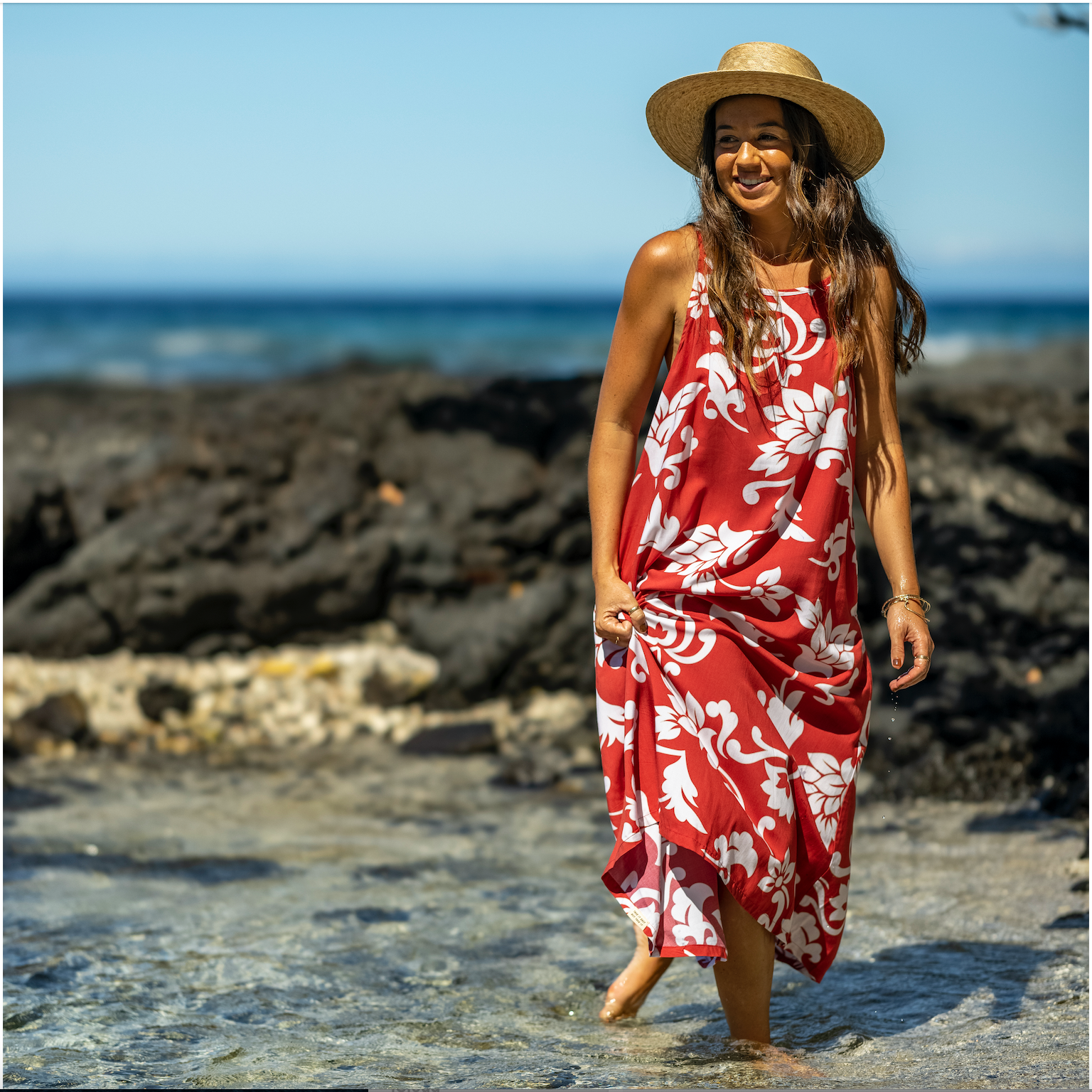 White Hawaiian Luau Dress