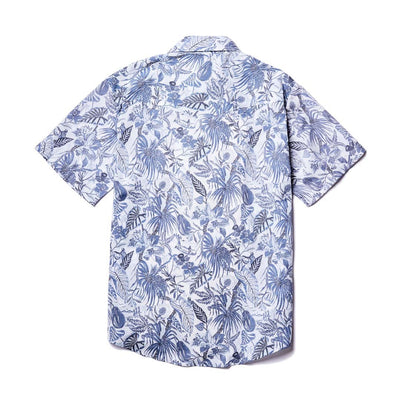 Ghost Floral Storm Blues Short Sleeve Men's Aloha Shirt