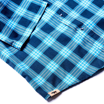 Men's Short Sleeve Channel Blue Palaka Nui Shirt
