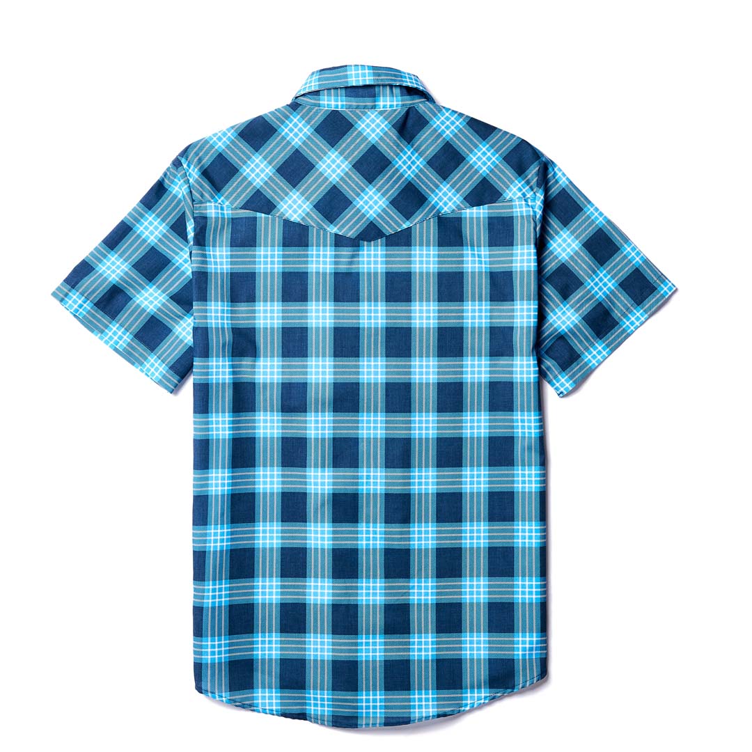 Men's Short Sleeve Channel Blue Palaka Nui Shirt