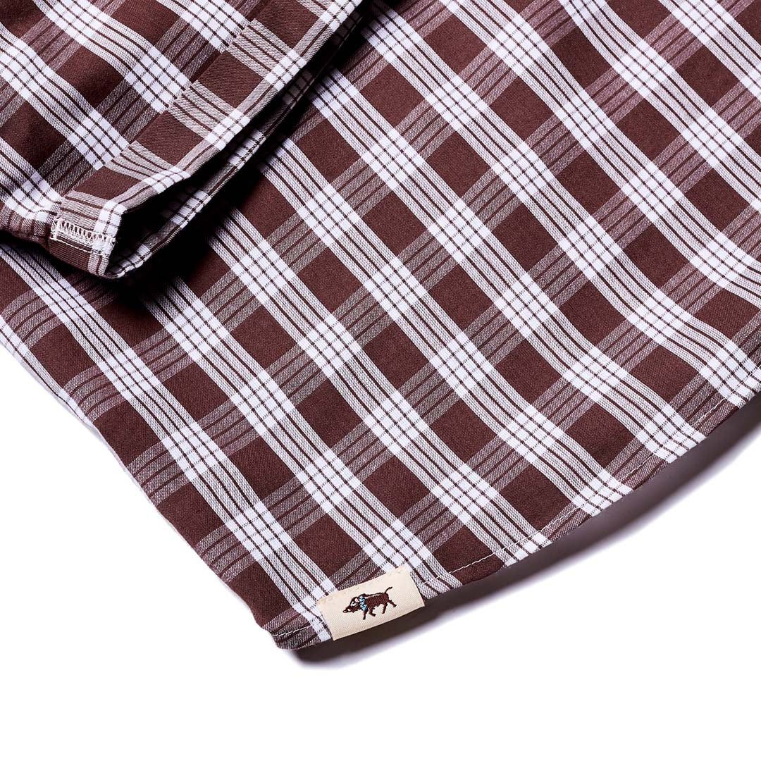 Women's Palaka Popover Short Sleeve Brown Shirt