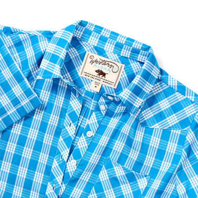 Women's Popover Channel Blue Palaka Shirt
